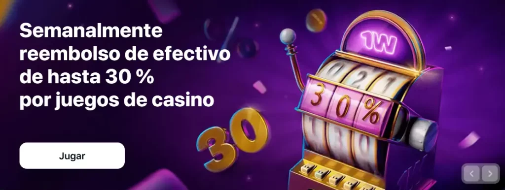30% por juegos de casino