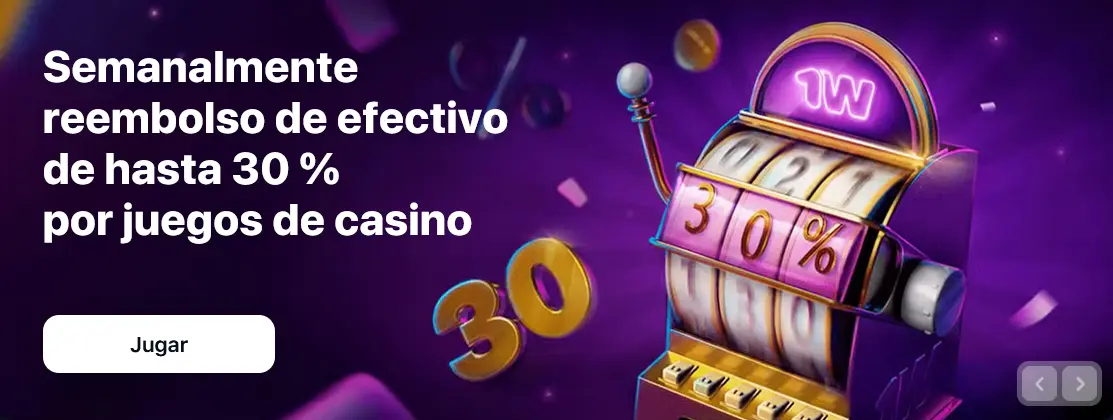 30% por juegos de casino