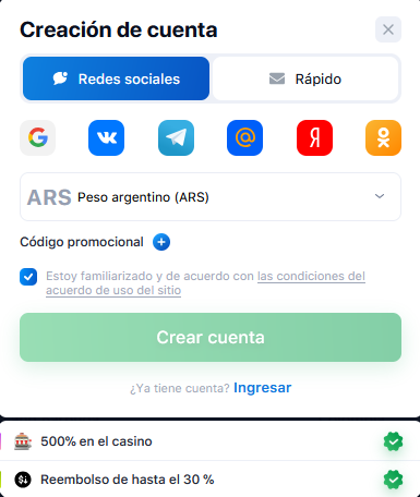 Creación de cuenta Redes sociales