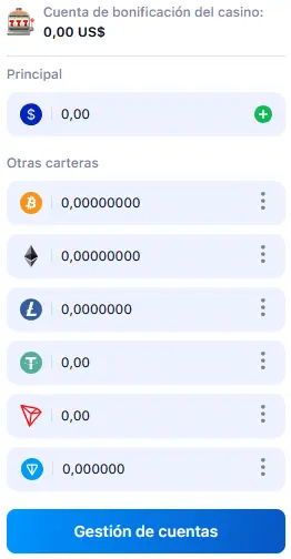 Cuenta de bonificación del casino
