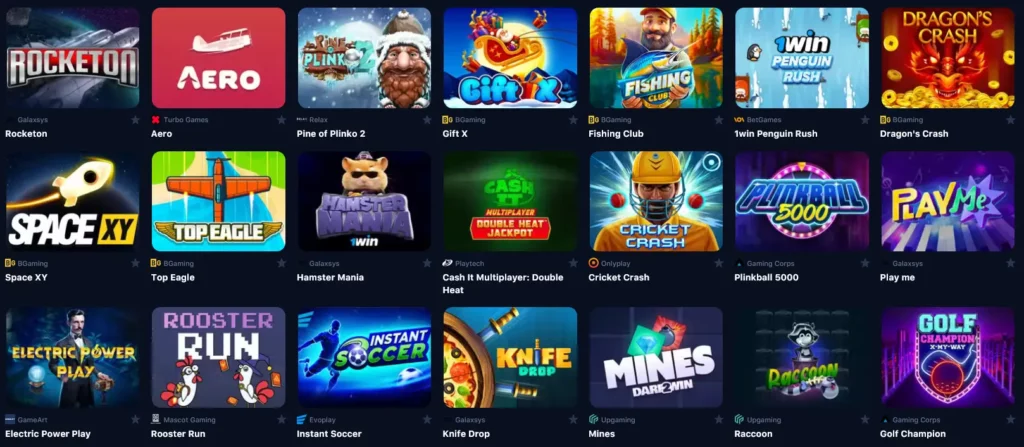 Juegos Crash 1Win