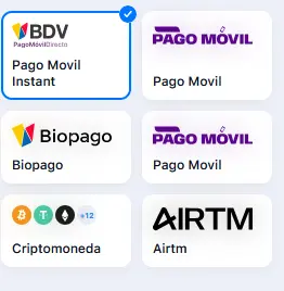 Métodos de pago para la Venezuela